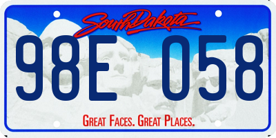 SD license plate 98EO58