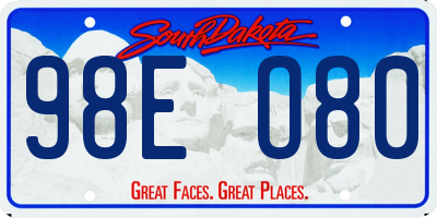 SD license plate 98EO80
