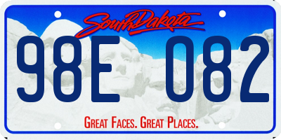 SD license plate 98EO82