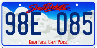 SD license plate 98EO85