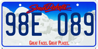 SD license plate 98EO89