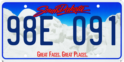 SD license plate 98EO91