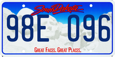 SD license plate 98EO96