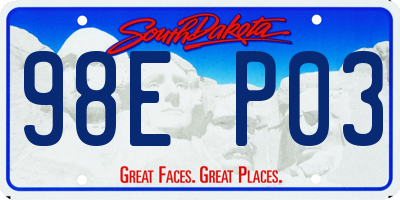 SD license plate 98EP03