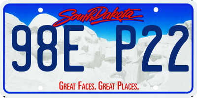 SD license plate 98EP22