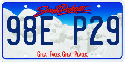 SD license plate 98EP29