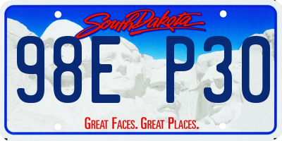 SD license plate 98EP30