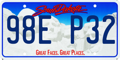 SD license plate 98EP32