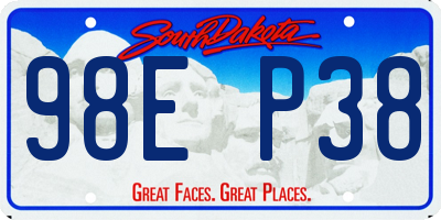 SD license plate 98EP38