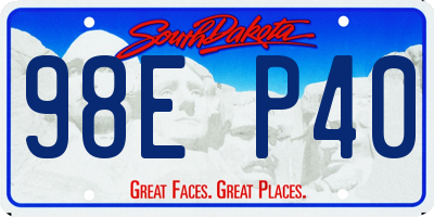 SD license plate 98EP40