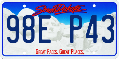 SD license plate 98EP43