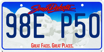 SD license plate 98EP50