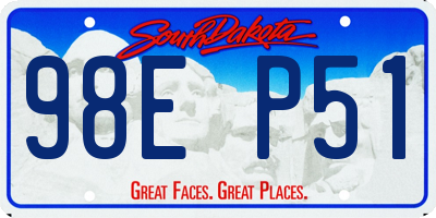 SD license plate 98EP51