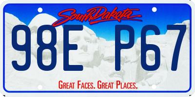 SD license plate 98EP67