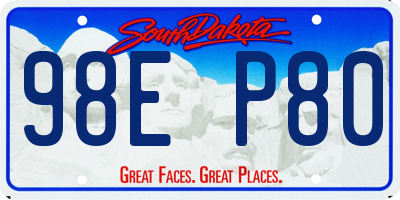 SD license plate 98EP80