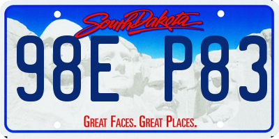 SD license plate 98EP83