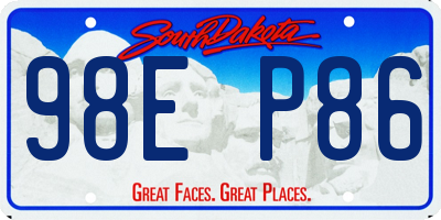 SD license plate 98EP86