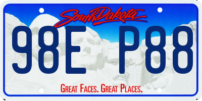 SD license plate 98EP88