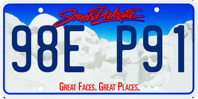 SD license plate 98EP91