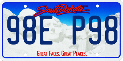 SD license plate 98EP98