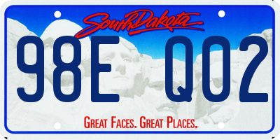 SD license plate 98EQ02