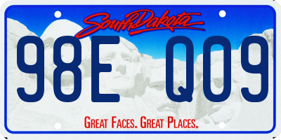 SD license plate 98EQ09