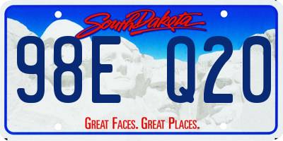 SD license plate 98EQ20
