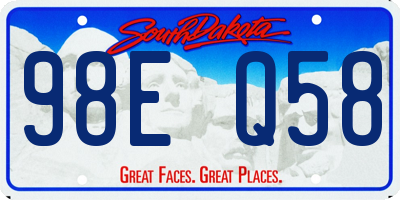 SD license plate 98EQ58