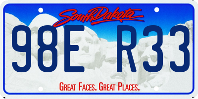 SD license plate 98ER33