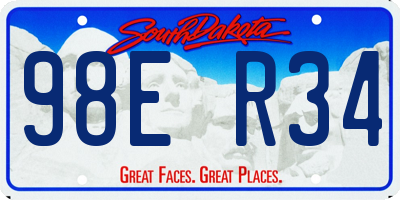SD license plate 98ER34