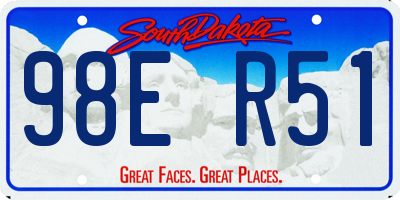 SD license plate 98ER51