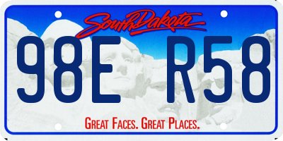 SD license plate 98ER58