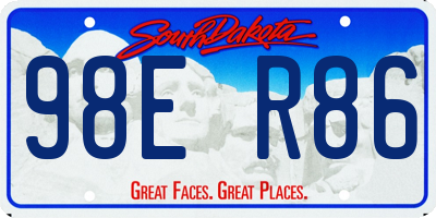 SD license plate 98ER86