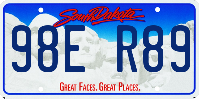 SD license plate 98ER89