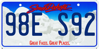 SD license plate 98ES92