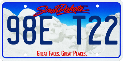 SD license plate 98ET22