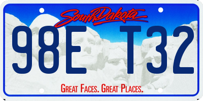 SD license plate 98ET32