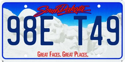 SD license plate 98ET49