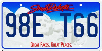 SD license plate 98ET66