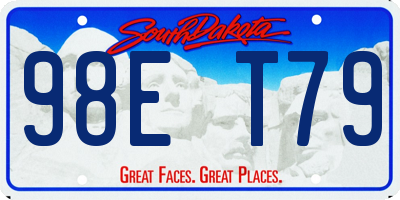 SD license plate 98ET79