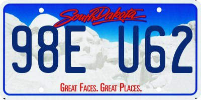 SD license plate 98EU62