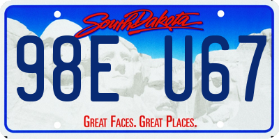 SD license plate 98EU67