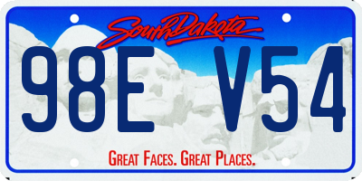 SD license plate 98EV54