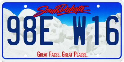 SD license plate 98EW16