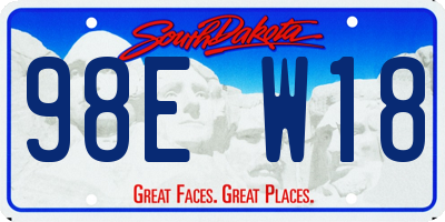 SD license plate 98EW18