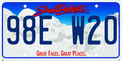 SD license plate 98EW20