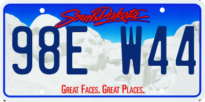 SD license plate 98EW44