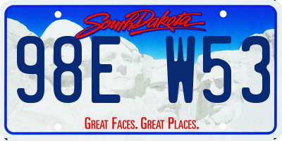 SD license plate 98EW53