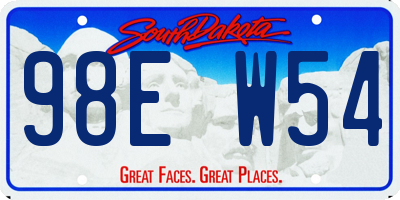 SD license plate 98EW54