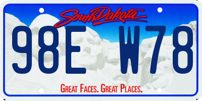SD license plate 98EW78